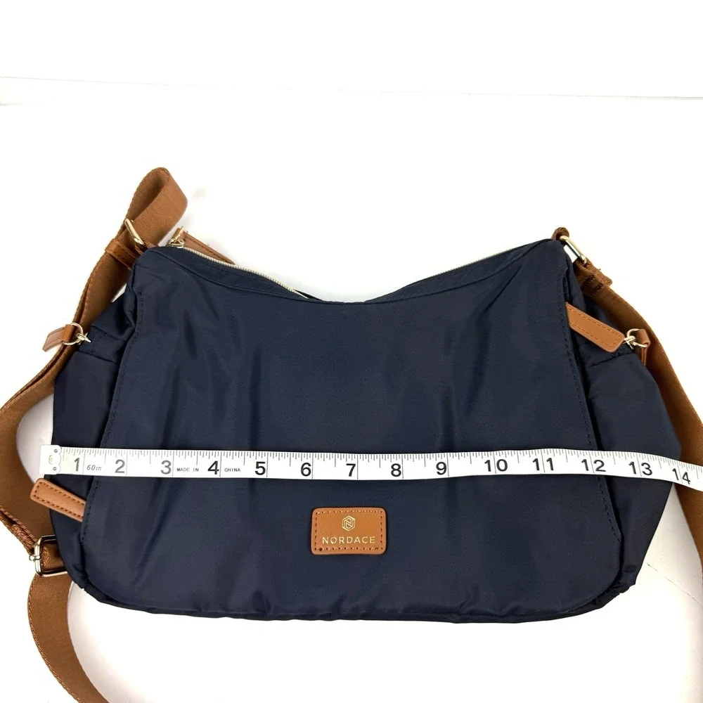 Nordace Siena Hobo Crossbody Bag Navy BLUE Sand RFID Travel Purse Brand New